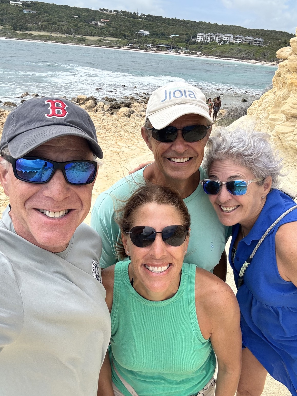 Group selfie on a Caribbean beach